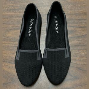 NWOT Chelsea Crew Black Women's Knit Flats with Soft Cushion Insole Size 6-6.5